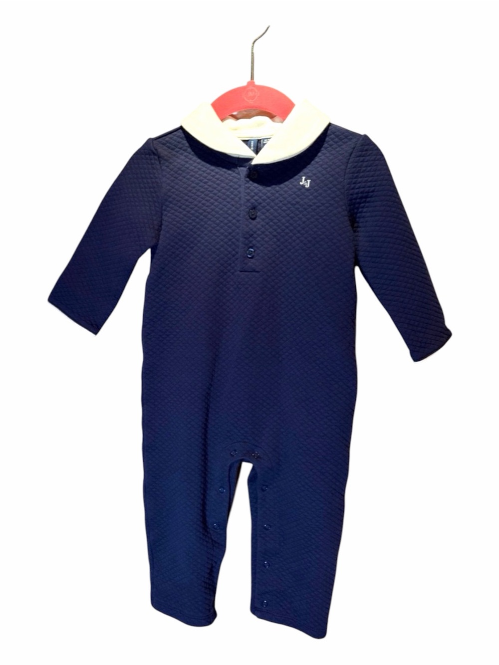 Janie and Jack Baby One Piece Quilted Jumpsuit Size 12-18 Months Navy Blue